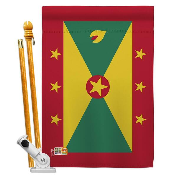 Cosa 28 x 40 in. Grenada Flags of the World Nationality Impressions Decorative Vertical House Flag Set CO4132783